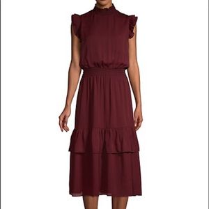 NWT Saks fifth ave ruffled flutter-sleeve dress